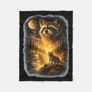 Cobertor De Velo Guaxinim Uivando para a Lua Engraçado para Homens 