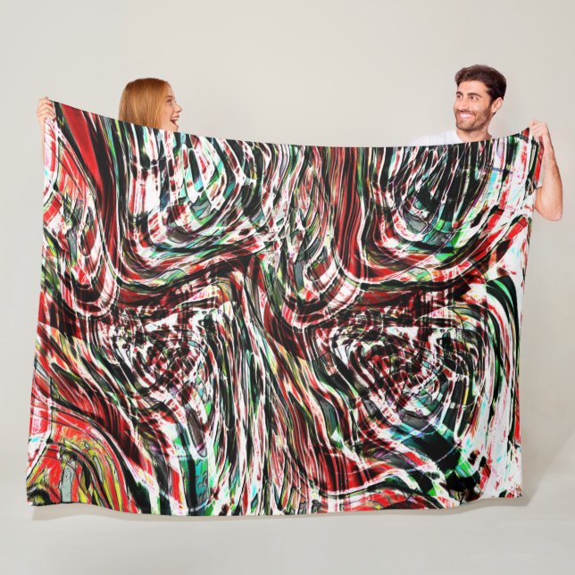 Cobertor De Velo Guerra às listras cianas verdes contra o vermelho (In Situ)