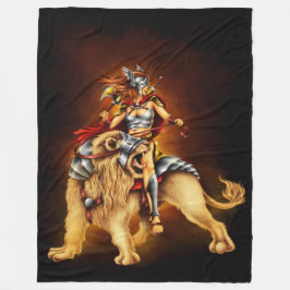 Cobertor De Velo Guerreiro Lion Rider Fantasy Fleece Blanket