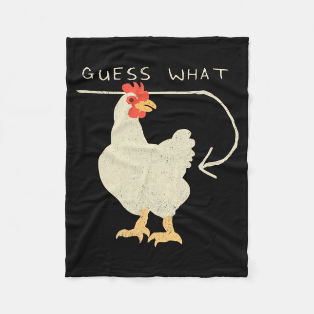 Cobertor De Velo Guess What Chicken Butt Funny Happy  (Frente)