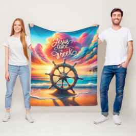 Cobertor De Velo Guiding Light Jesus leva a roda