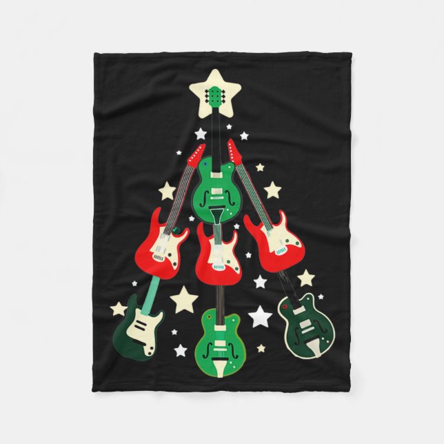 Cobertor De Velo Guitar Christmas T Shirt  (Frente)