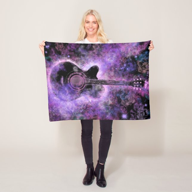 Cobertor De Velo Guitar Music Fleece Blanket Purple (In Situ)