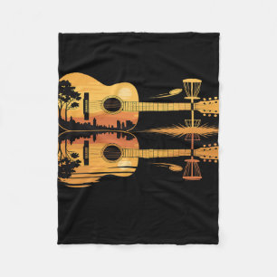 Cobertor De Velo Guitarra de Disco Golfe Pôr do Sol Natureza Reflex
