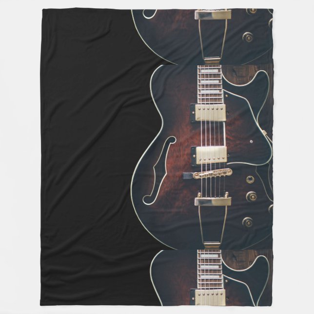 Cobertor De Velo Guitarra Elétrica em Preto (Frente)