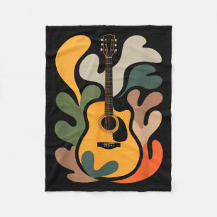 Cobertor De Velo Guitarra Mínima Arte Abstrata Divertida Presente A