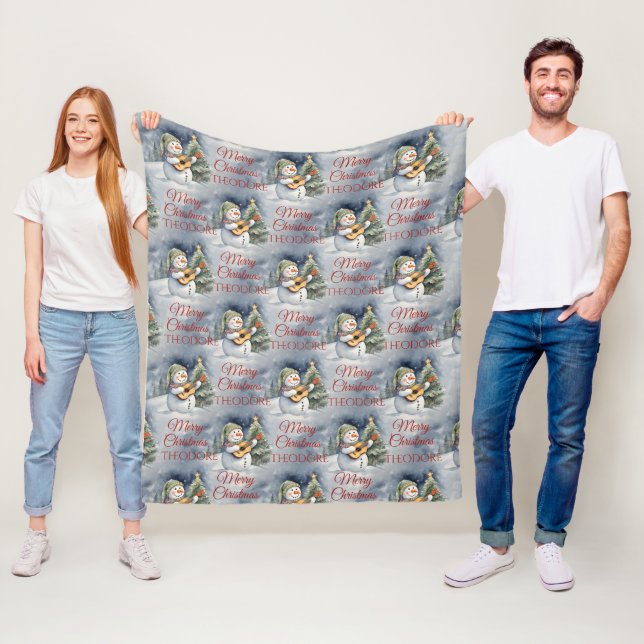 Cobertor De Velo Guitarra Personalizada Bonita de Neve (In Situ)