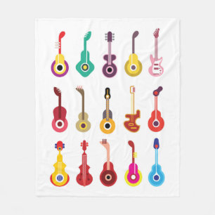 Cobertor De Velo Guitarras coloridas