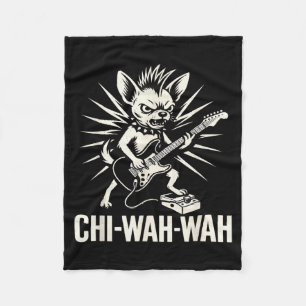 Cobertor De Velo Guitarrista de Cachorro Chihuahua Pedal Wah Rocker