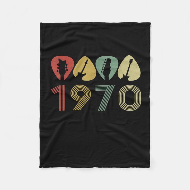 Cobertor De Velo Guitarrista Guitarra Picada 1970 Aniversário Guita (Frente)