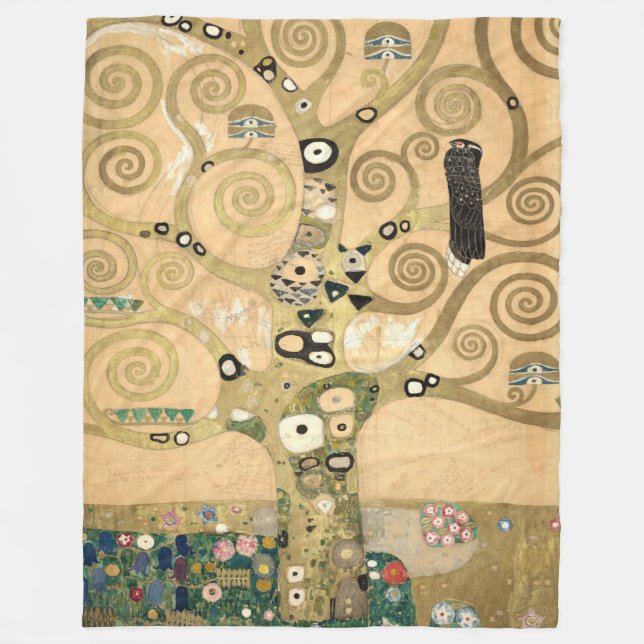 Cobertor De Velo Gustav Klimt - A árvore da vida, Stoclet Frieze (Frente)