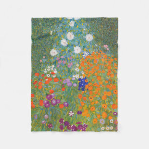 Cobertor De Velo Gustav Klimt Flower Garden Cottage Nature