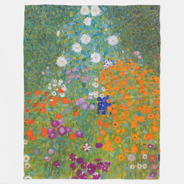 Cobertor De Velo Gustav Klimt - Jardim Flor (Frente)