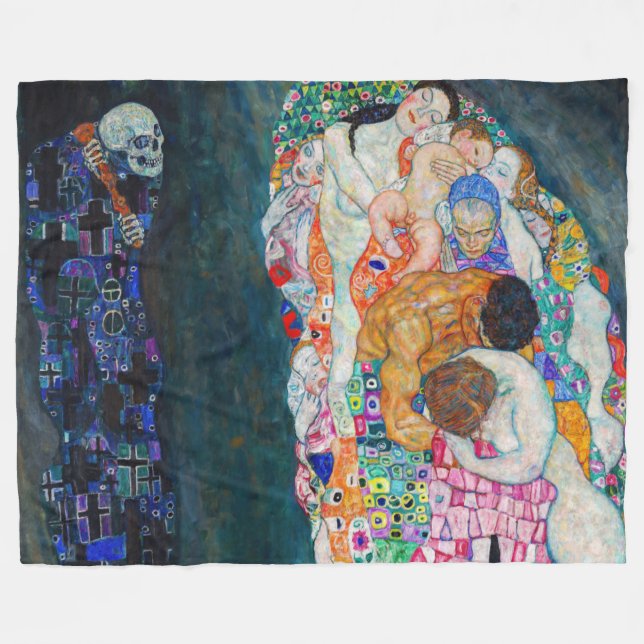 Cobertor De Velo Gustav Klimt - Morte e Vida (Frente (Horizontal))