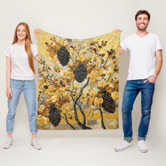 Cobertor De Velo gustav klimt Rustic Pinecone Holiday Winter Bathro