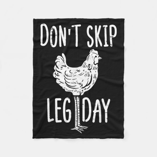 Cobertor De Velo Gym Chicken Dont Skip Leg Day Fun Workout Fitness  (Frente)