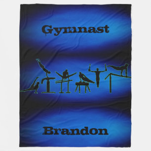 Cobertor De Velo Gymnastics Gymnast Blanket com Nome