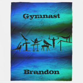 Cobertor De Velo Gymnastics Gymnast Blanket com Nome