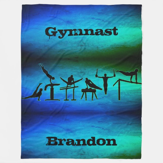 Cobertor De Velo Gymnastics Gymnast Blanket com Nome (Frente)
