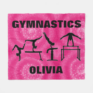 Cobertor De Velo Gymnastics Pink Sparkle Swirls