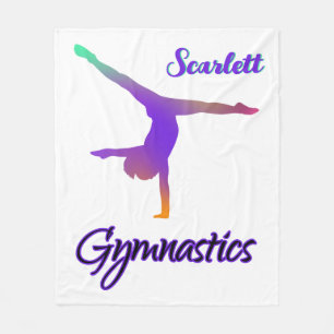 Cobertor De Velo Gymnastics Roda Rosa Púrpura, Personalizada