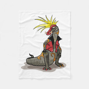 Cobertor De Velo Hadrosaurus Dinossaur Vestido Como Um Punk.