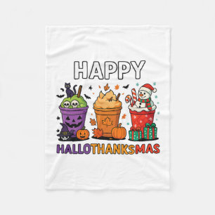 Cobertor De Velo Hallothanksmas Halloween Dia de Ação de Graças Nat