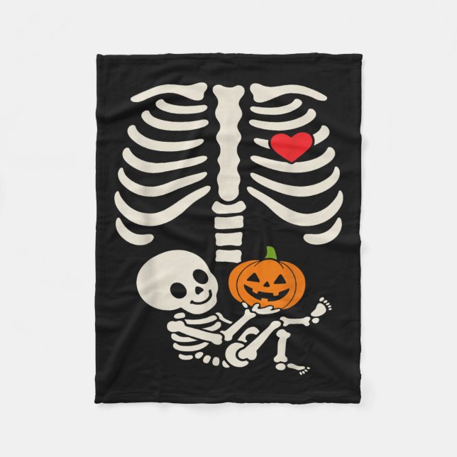 Cobertor De Velo Halloween Baby Skeleton Heart Pregnancy Outfit  (Frente)