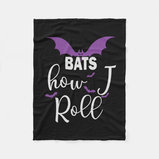 Cobertor De Velo Halloween Bats How I Roll Birthday (Frente)