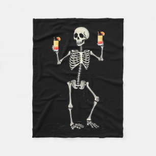 Cobertor De Velo Halloween Bebendo de esqueleto Tequila Sunrise