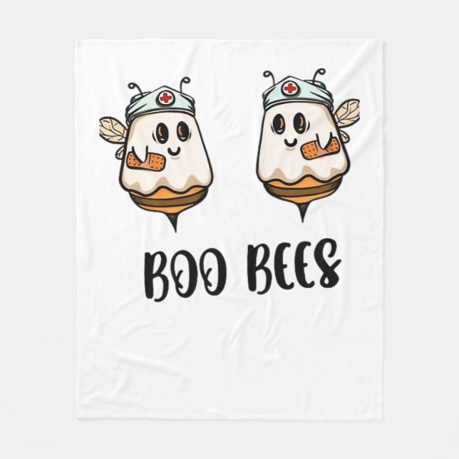 Cobertor De Velo Halloween Boo Bees Enfermeira Enfermeira Camisa Cl (Frente)