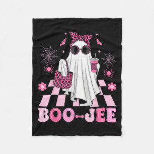 Cobertor De Velo Halloween Boo-jee Boujee Fantasma Coquete Leopardo