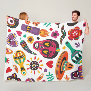 Cobertor De Velo Halloween Calavera Fleece Blanket