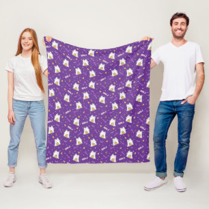Cobertor De Velo Halloween Cat Ghost Fleece Blanket
