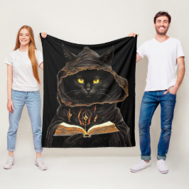 Cobertor De Velo Halloween Cat Reading Preys Anatomy Spell List
