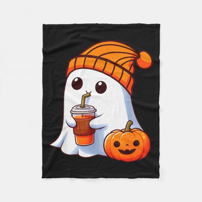 Cobertor De Velo Halloween Costume Ghost Drinking Pumpkin Men Women (Frente)