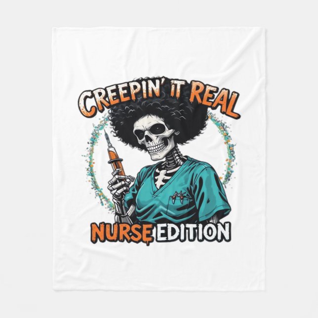 Cobertor De Velo Halloween Creepin It Real! Nurse Edition Classic T (Frente)