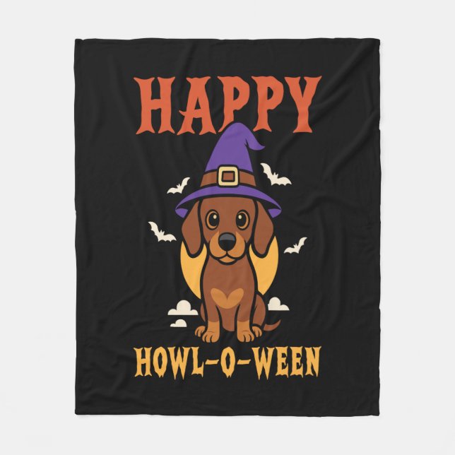 Cobertor De Velo Halloween Dachshund Dog (Frente)