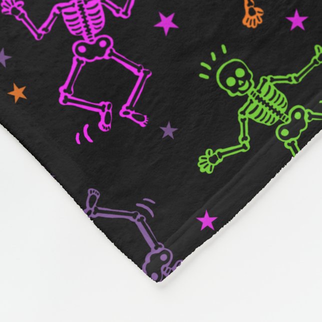 Cobertor De Velo Halloween Dancing Skeletons (Quina)
