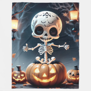 Cobertor De Velo Halloween de esqueleto bonito
