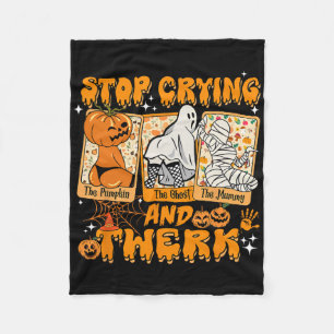 Cobertor De Velo Halloween Engraçado Pára De Chorar E Giz De Abóbor