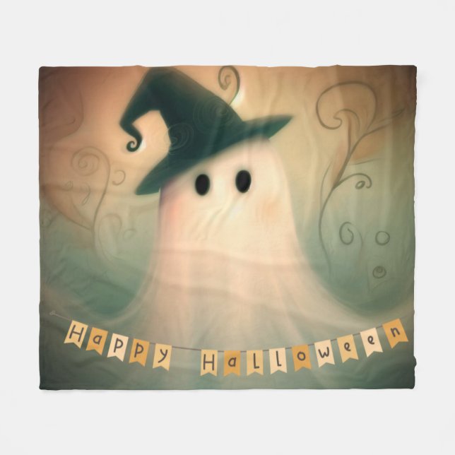 Cobertor De Velo Halloween/Fantasma/Queda/Ornamento Whimsical (Frente (Horizontal))