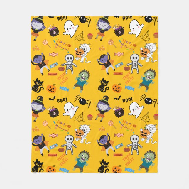 Cobertor De Velo Halloween Fleece Blanket (Frente)