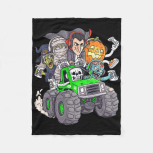 Cobertor De Velo Halloween Gamer Skeleton Zombie Monster Truck Boys