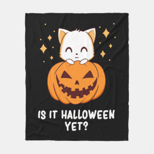 Cobertor De Velo Halloween - Gato Halloween - Dia das Bruxas Bonito