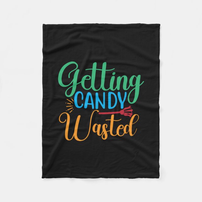 Cobertor De Velo Halloween Getting Candy Wasted Birthday (Frente)