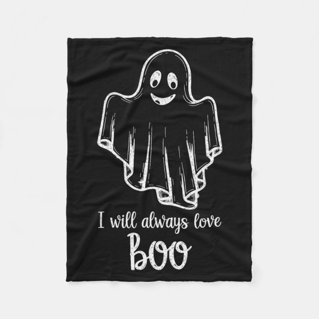 Cobertor De Velo Halloween Ghost I Will Always Love Boo  (Frente)