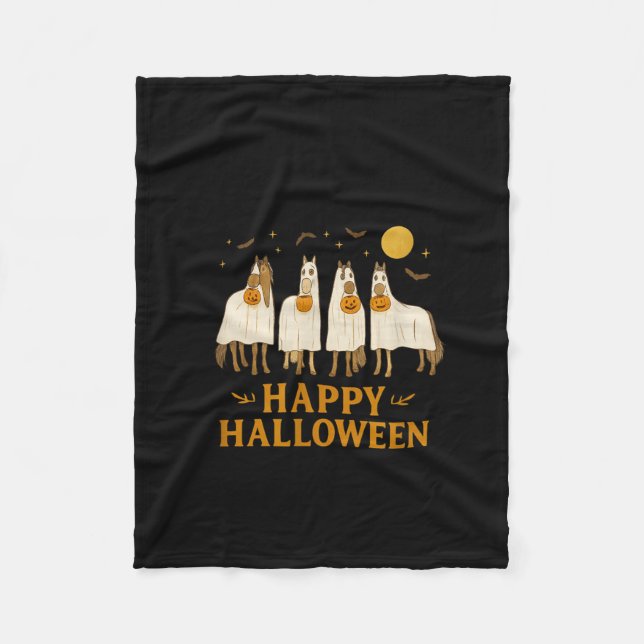 Cobertor De Velo Halloween Horse Ghost Soky Season Horse Lover Wome (Frente)