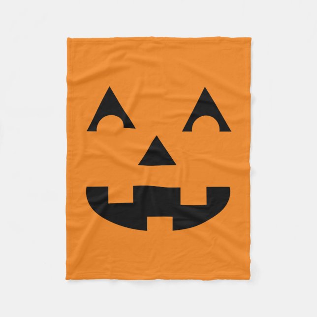 Cobertor De Velo Halloween Jack O Lanterna Pumpkin Face (Frente)