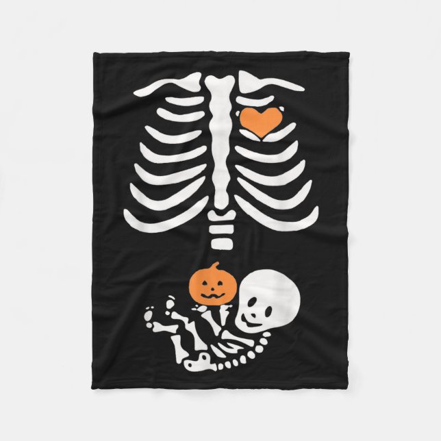 Cobertor De Velo Halloween Maternity Skeleton Baby Heart Pregnancy  (Frente)